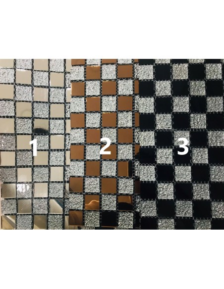 10pz. Pannello Adesivo mosaico brillantinato in vero vetro 30x30 vari colori