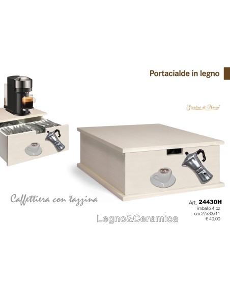 Portacialde in legno art.24430h
