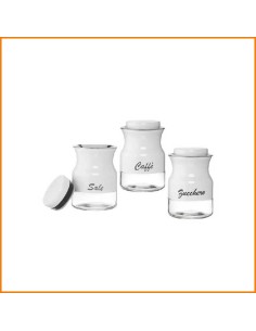Tris barattoli sale/zucchero/caffè bianco 500ML 2