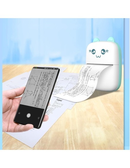 Stampante blu fotografica wireless Bluetooth portatile compatibile con Android o iOS con  rotolo di carta termica