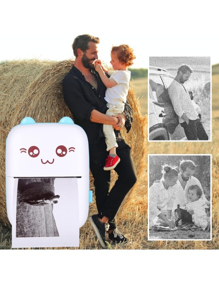 Stampante blu fotografica wireless Bluetooth portatile compatibile con Android o iOS con  rotolo di carta termica