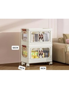 Mobile in plastica pieghevole da 2 piani con ruote 2