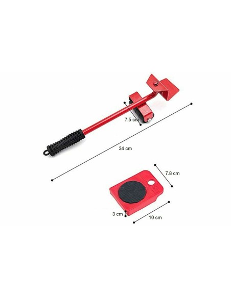 Kit Spostamento Mobili Sollevatore 4 piastre Spostare Sollevare oggetti