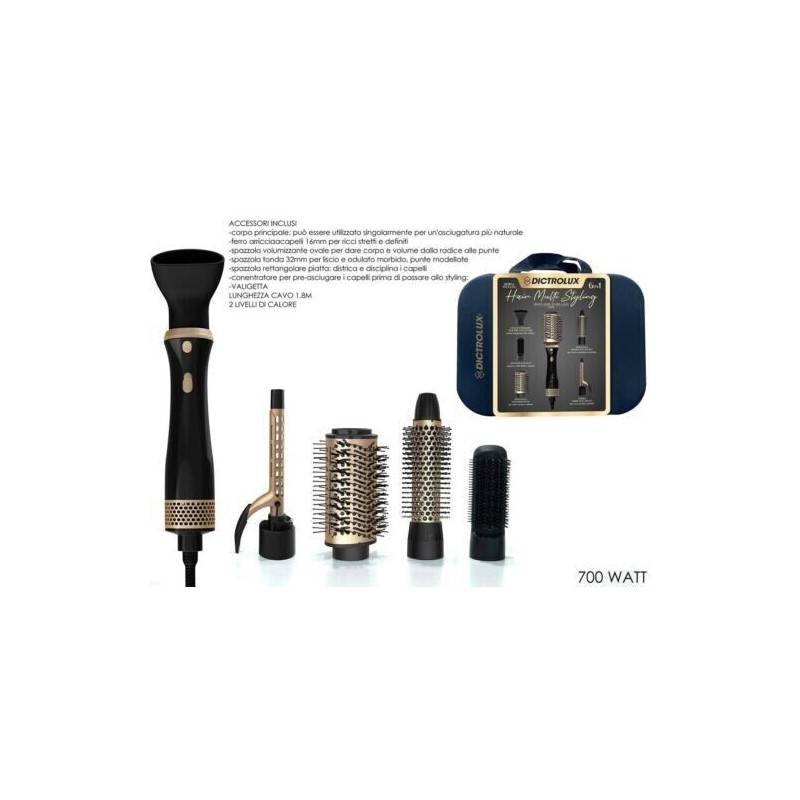 Valigetta spazzola 6in1 Asciugacapelli phon...