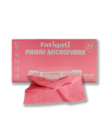 24 Panni Microfibra Auto Moto Casa Strofinacci Multiuso 30x30 cm
