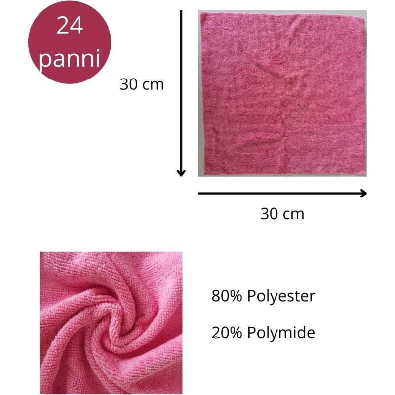 24 Panni Microfibra Auto Moto Casa Strofinacci...
