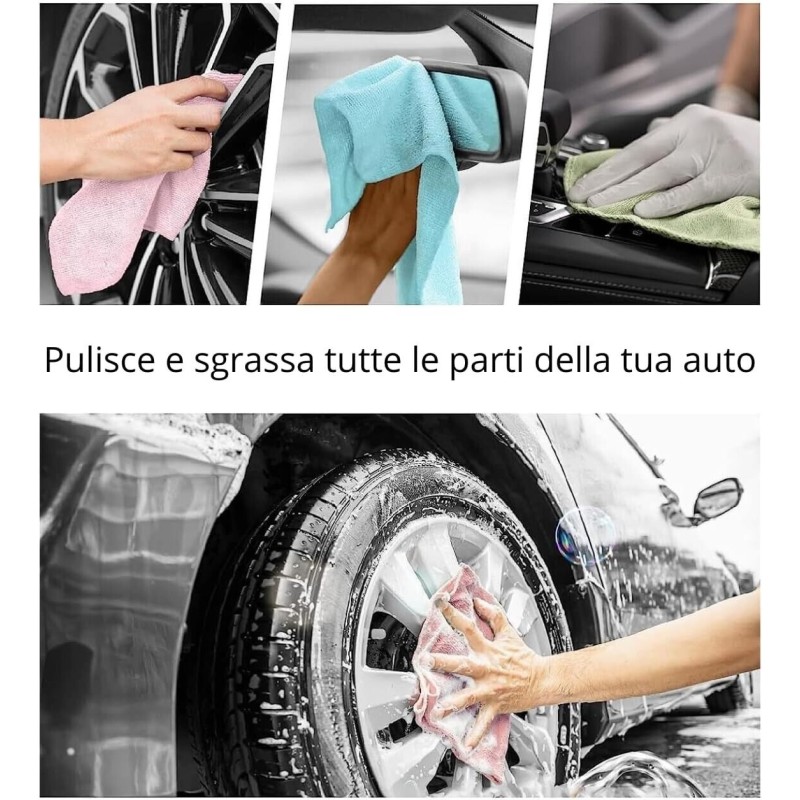 24 Panni Microfibra Auto Moto Casa Strofinacci...