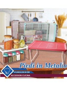 Vassoio da appoggio con piedi in metallo vari colori 2