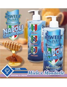 3x Sapone detergente mani Miele e Mandorle Napoli 500ML