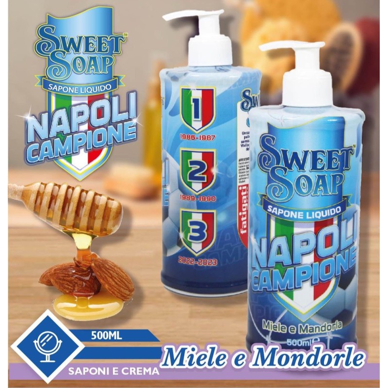 3x Sapone detergente mani Miele e Mandorle Napoli 500ML