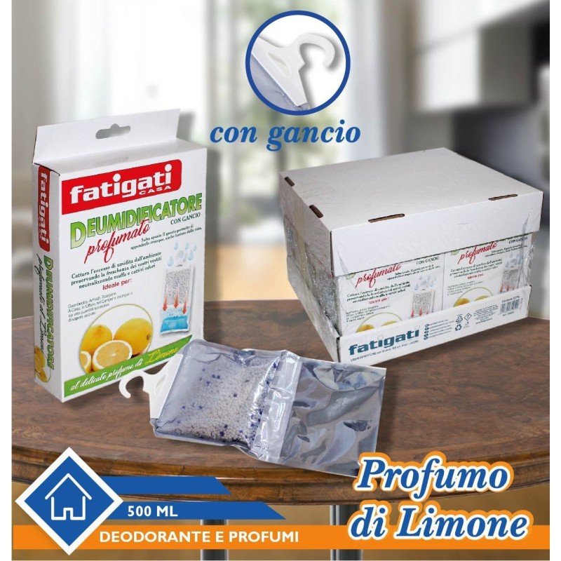 5x deumidificatore profumato con gancio al Limone