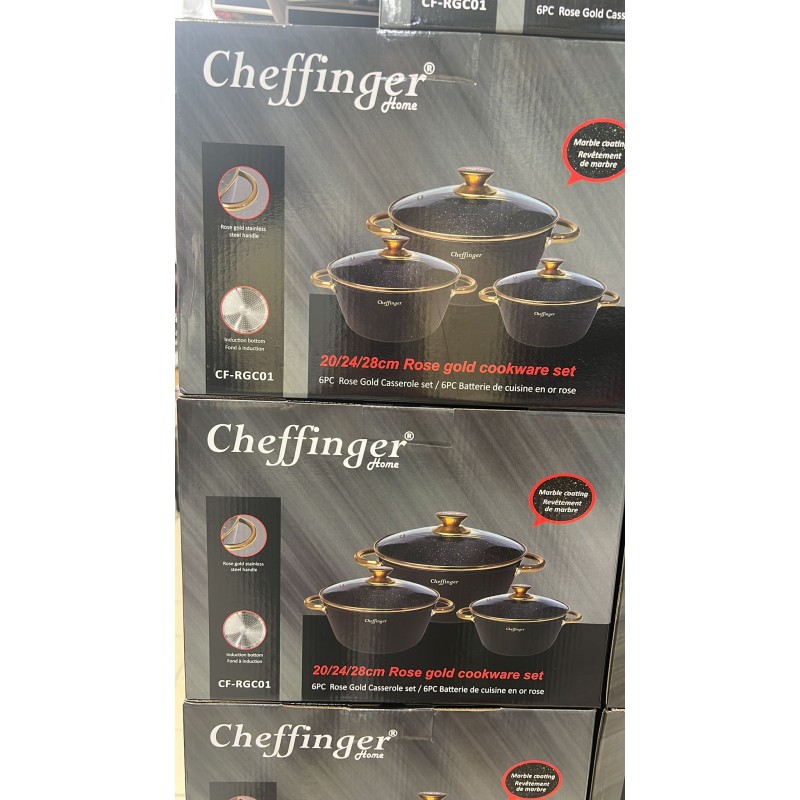 Cheffinger Casseruola in Marmo 6 Pezzi - Oro Rosa