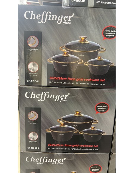 Cheffinger Casseruola in Marmo 6 Pezzi - Oro Rosa