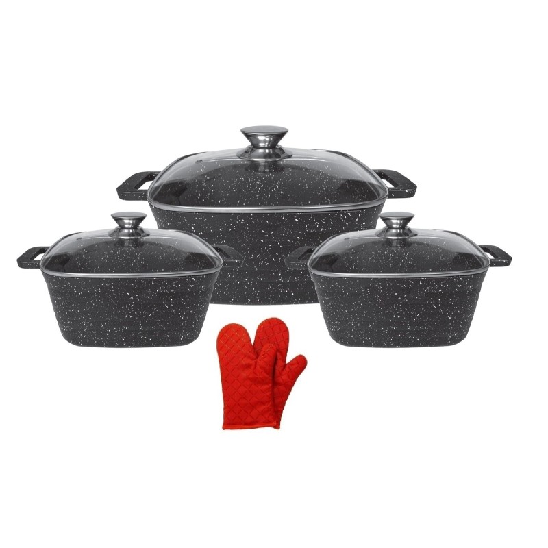 Pentola casseruola set pentola 6 pezzi quadrati...