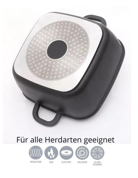 Pentola casseruola set pentola 6 pezzi quadrati con guanti Cheffinger