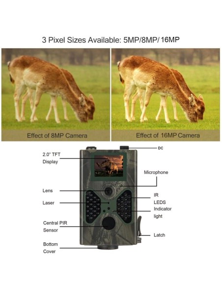 Fotocamera Caccia 16 megapixel MMS GSM SMTP cellulare 2G fototrappola
