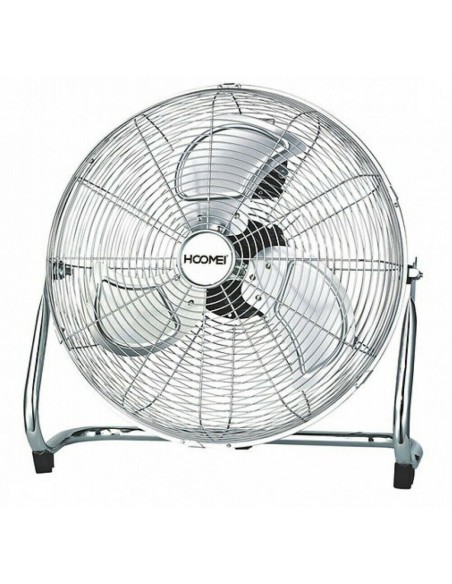 Ventilatore In Acciaio Da Terra Cromato 45cm 100 WATT 3 Pale Alluminio HM-8280