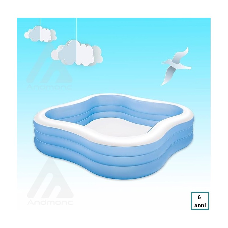 Intex Bestway Piscina Family Quadrata, 229 x...