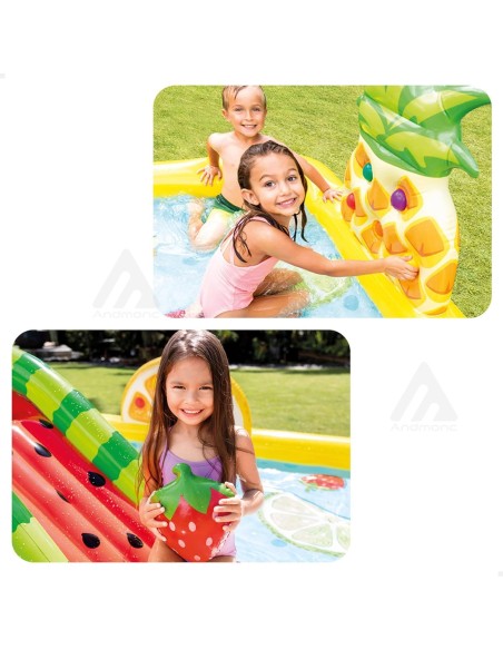 Intex Piscina Gonfiabile Frutta, Multicolore, 244 X 191 X 91 Cm bambini