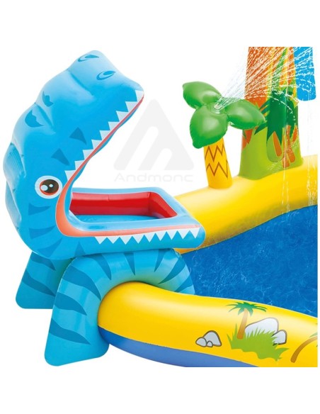 Intex Piscina bambini dinosauro 249 x 191 x 109 cm, 57149NP, multicolore, 6,5 cm