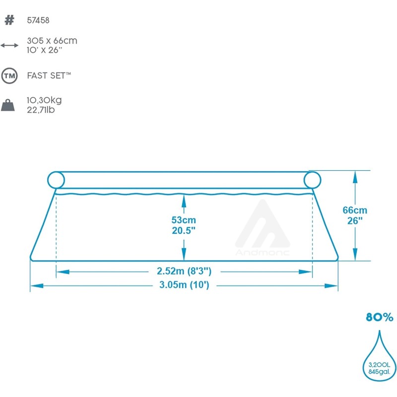 Piscina gonfiabile Fast Set Rotonda da 305 x 66...