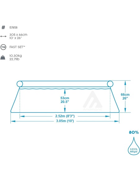 Piscina gonfiabile Fast Set Rotonda da 305 x 66 cm, blu, rotondo