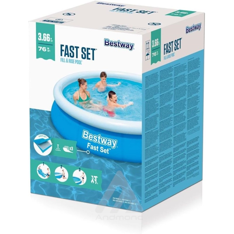 Piscina Gonfiabile Bestway 366 x 76 cm Azzurro