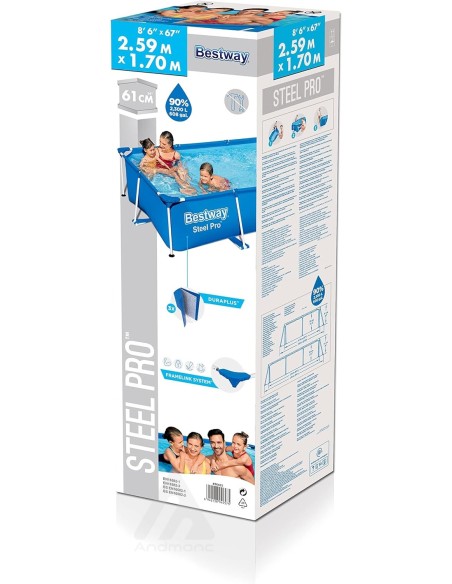 Piscina Fuori Terra Steel Pro da 259 x 170 x 61 cm