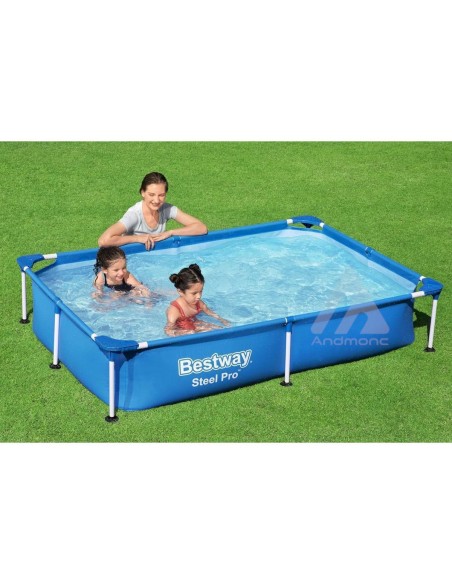 Piscina Rettangolare Fuori Terra 221x150x43 cm Giardino Bambini