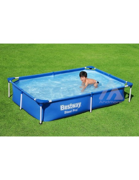 Piscina Rettangolare Fuori Terra 221x150x43 cm Giardino Bambini