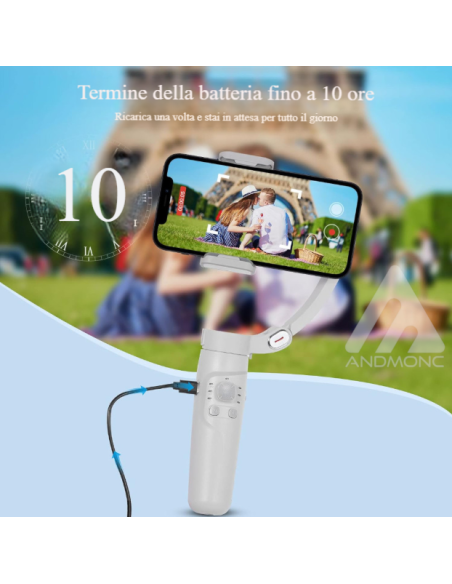 Stabilizzatore smartphone, Portatile e Pieghevole gimbal per Vlog, YouTube e TikTok