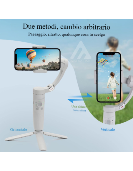 Stabilizzatore smartphone, Portatile e Pieghevole gimbal per Vlog, YouTube e TikTok