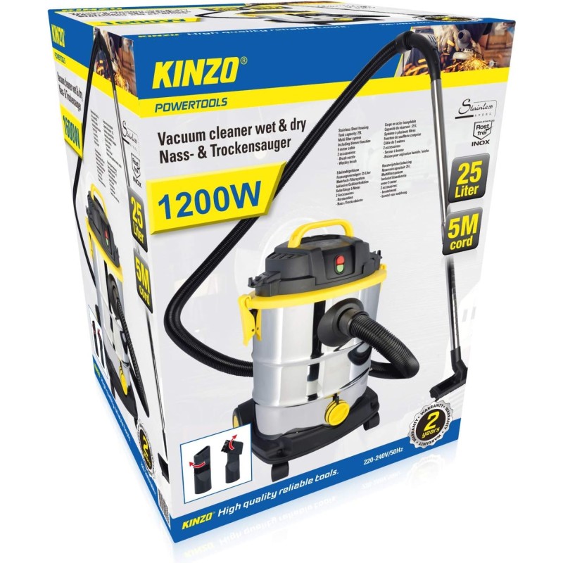 Aspirapolvere industriale 1200W a umido e secco