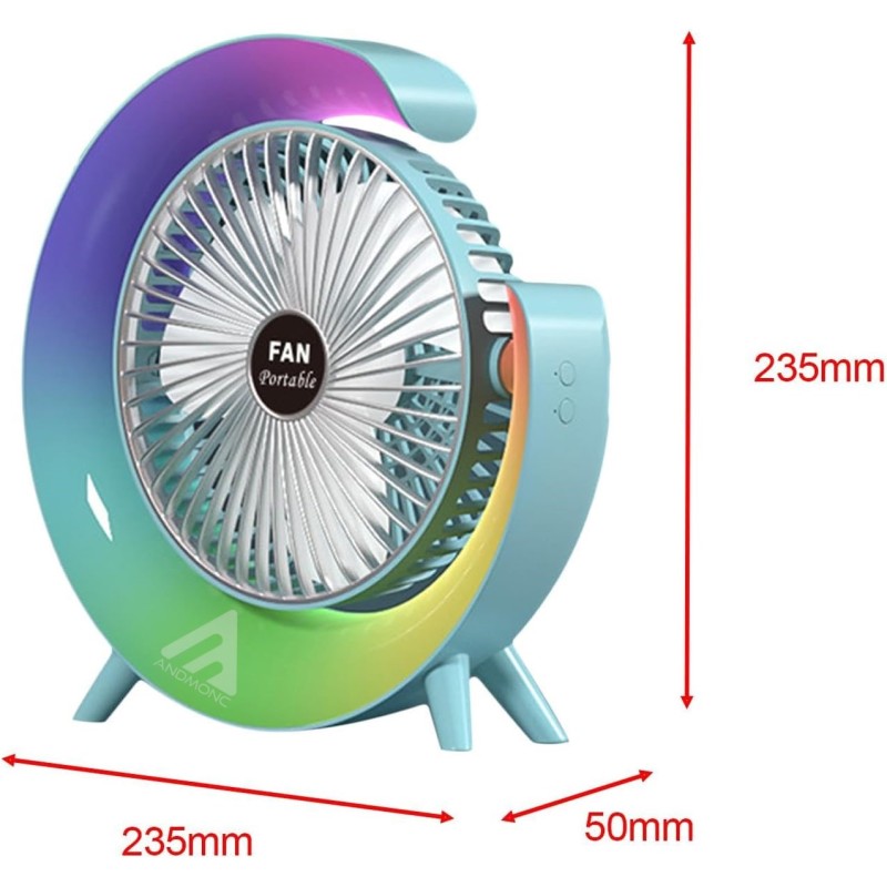 Ventilatore con LED rgb portatile usb