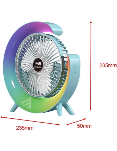 Ventilatore con LED rgb portatile usb