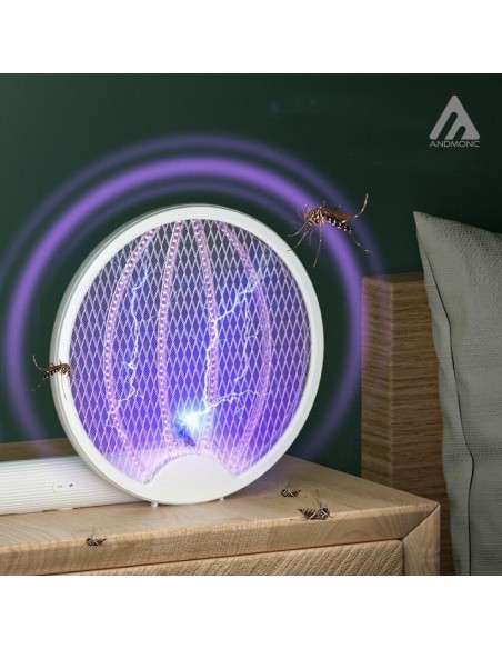 Racchetta per insetti, zanzare, mosche elettrica 3in1 pieghevole
