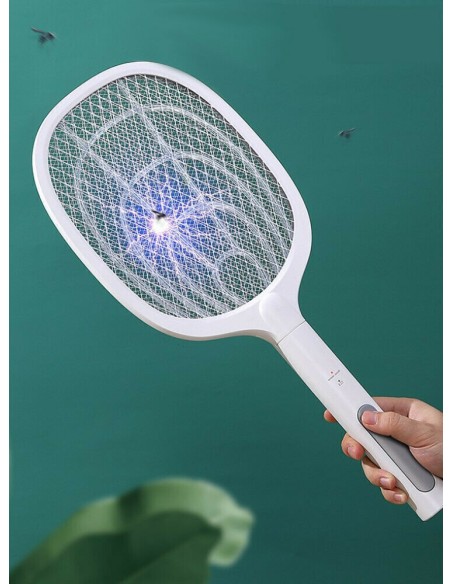Racchetta Led Ricaricabile Per Zanzare Con Luce Attira Zanzare con base