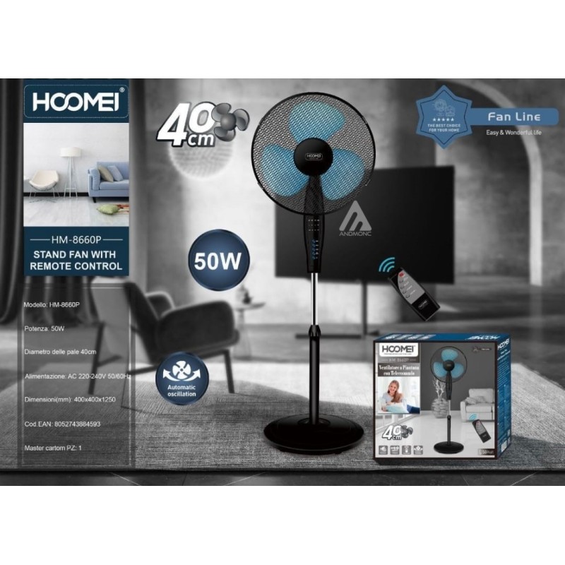 Ventilatore con telecomando 50W hm-8660P