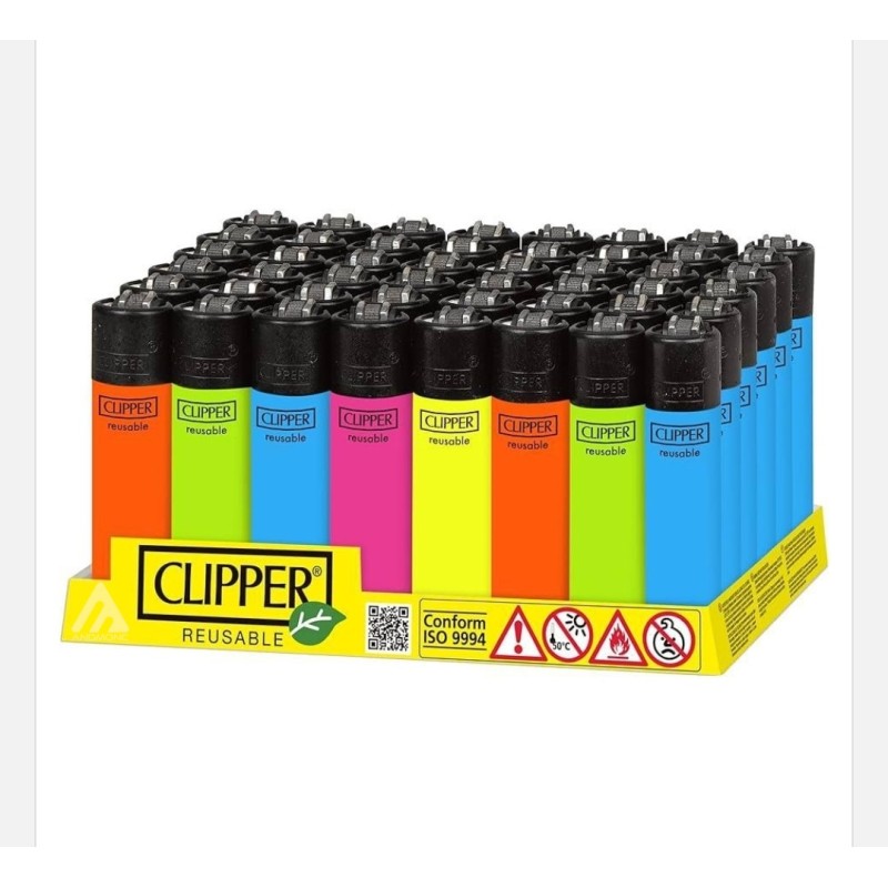48pz. Clipper Accendini Solid Fluo