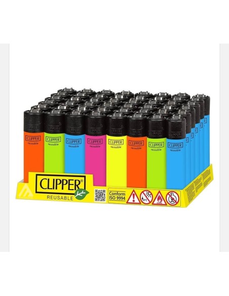48pz. Clipper Accendini Solid Fluo