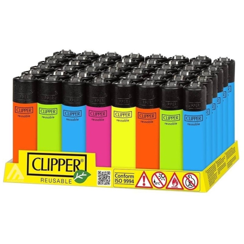 48pz. Clipper Accendini Solid Fluo