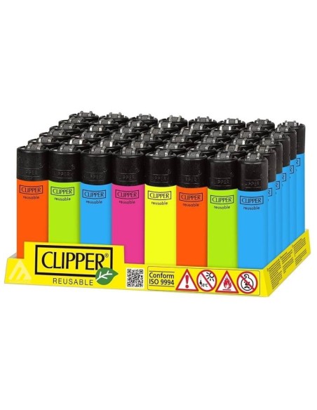 48pz. Clipper Accendini Solid Fluo