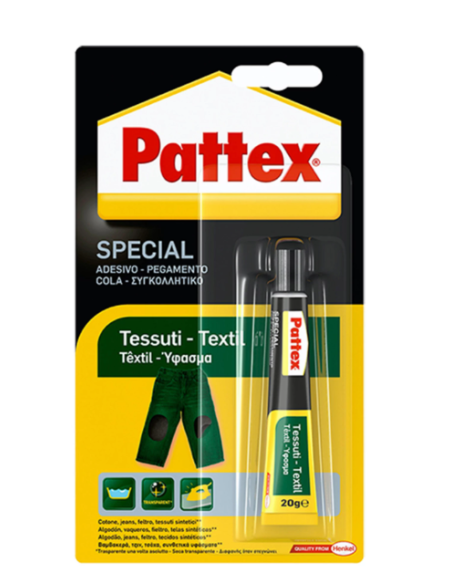 Pattex Special Tessuti Adesivo, Colla per tessuti lavabile e stirabile ad asciugatura rapida, 3 confezioni da 20g