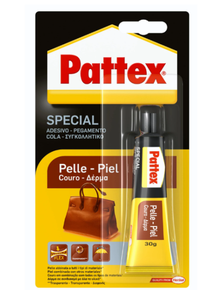 Pattex Special Pelle, Adesivo per la Riparazione di Pelle e Cuoio 3x 30g