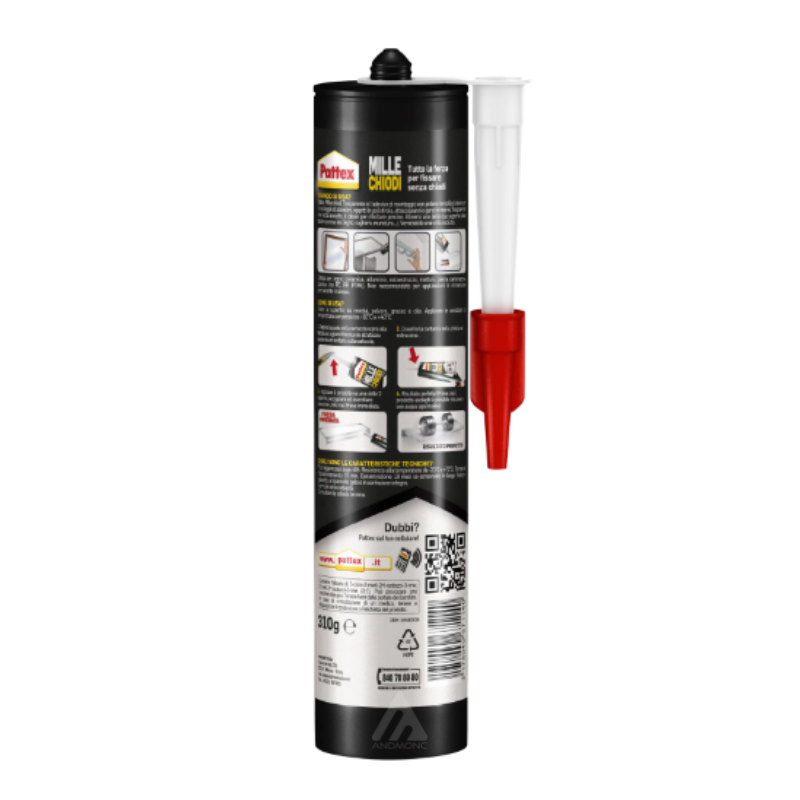 3x Pattex Millechiodi Trasparente, adesivo di...