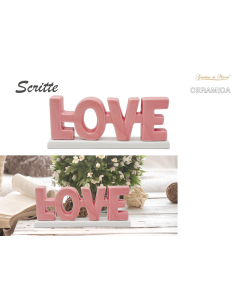 Scritta Love in ceramica Rosa 21x2,8x8,8cm 2