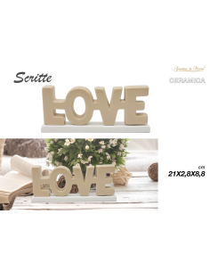 Scritta Love in ceramica Tortora 21x2,8x8,8cm 2