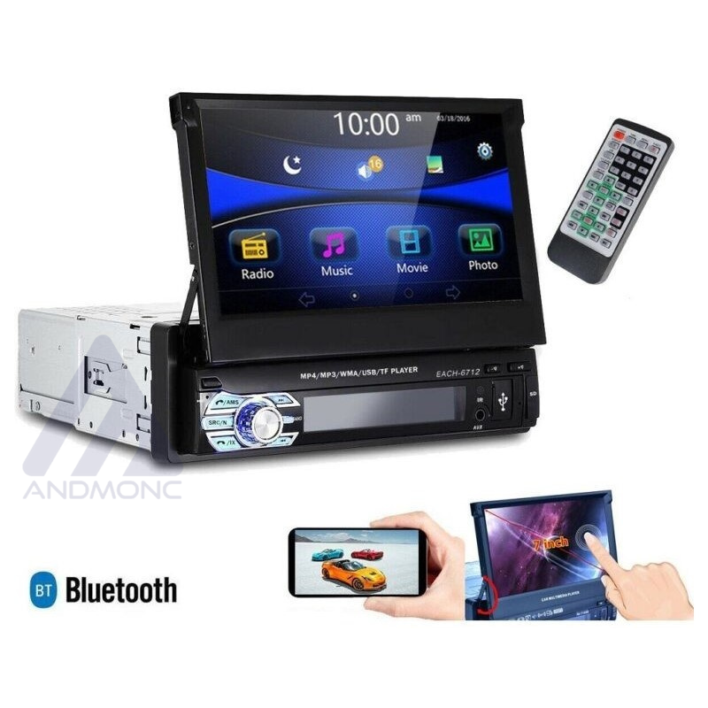 Autoradio 1 DIN schermo a scomparsa 7″ touch