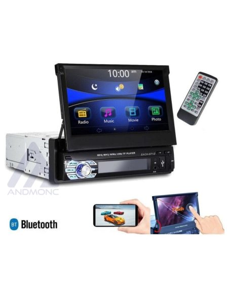 Autoradio 1 DIN schermo a scomparsa 7″ touch