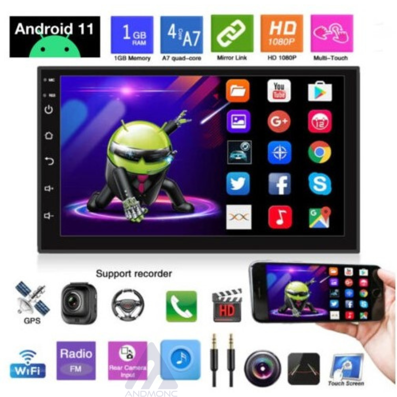 Stereo 7" Android 11 autoradio 2din aux hd...